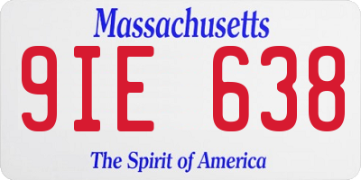 MA license plate 9IE638