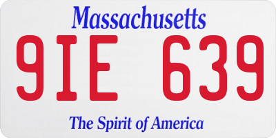 MA license plate 9IE639