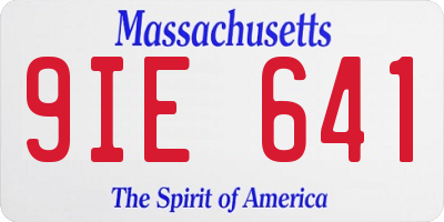 MA license plate 9IE641