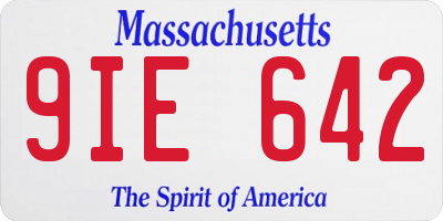 MA license plate 9IE642