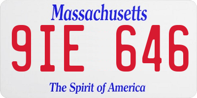 MA license plate 9IE646