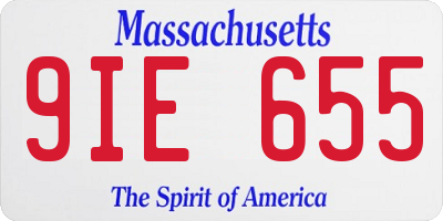 MA license plate 9IE655