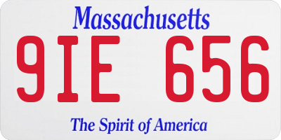 MA license plate 9IE656