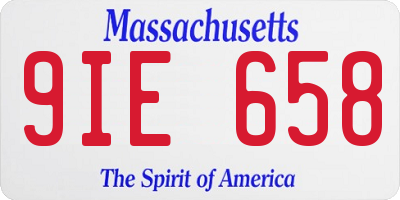 MA license plate 9IE658