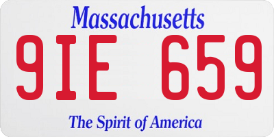 MA license plate 9IE659