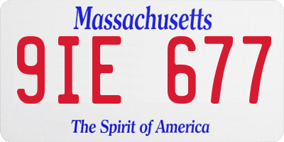 MA license plate 9IE677