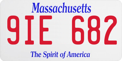 MA license plate 9IE682