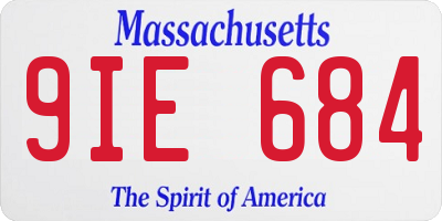 MA license plate 9IE684