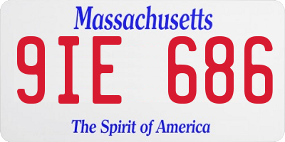 MA license plate 9IE686