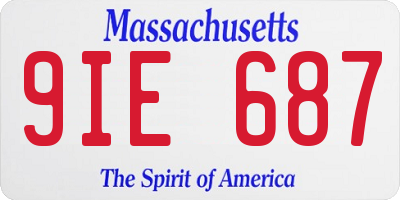 MA license plate 9IE687