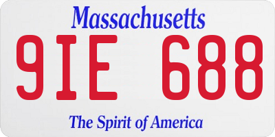 MA license plate 9IE688