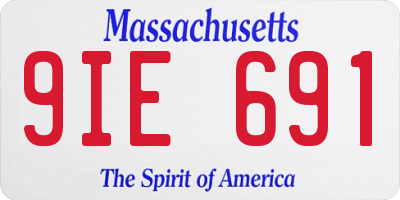 MA license plate 9IE691