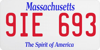 MA license plate 9IE693