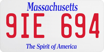 MA license plate 9IE694