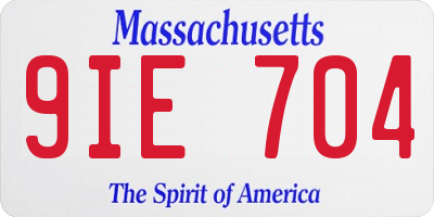 MA license plate 9IE704