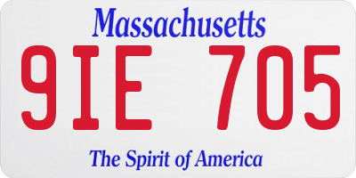 MA license plate 9IE705