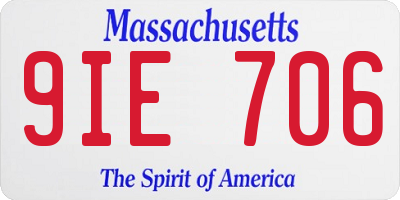 MA license plate 9IE706