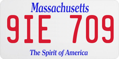 MA license plate 9IE709