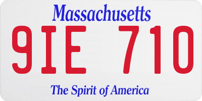 MA license plate 9IE710