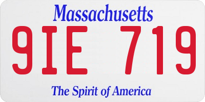 MA license plate 9IE719