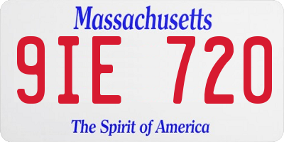 MA license plate 9IE720