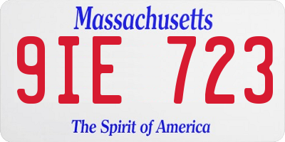 MA license plate 9IE723