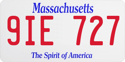 MA license plate 9IE727