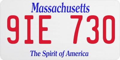MA license plate 9IE730