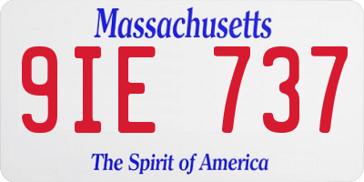 MA license plate 9IE737