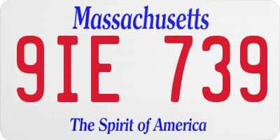 MA license plate 9IE739