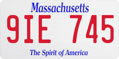 MA license plate 9IE745