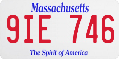 MA license plate 9IE746