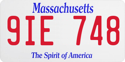 MA license plate 9IE748
