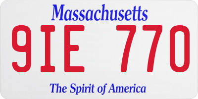 MA license plate 9IE770