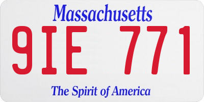 MA license plate 9IE771