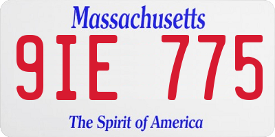 MA license plate 9IE775