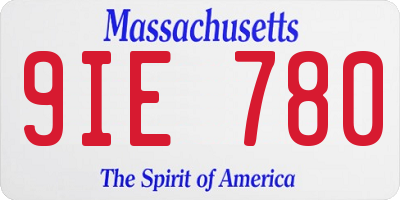 MA license plate 9IE780