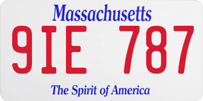 MA license plate 9IE787