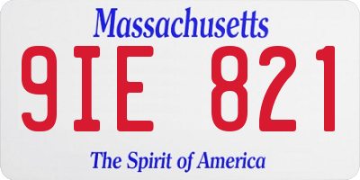 MA license plate 9IE821