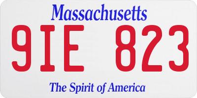MA license plate 9IE823