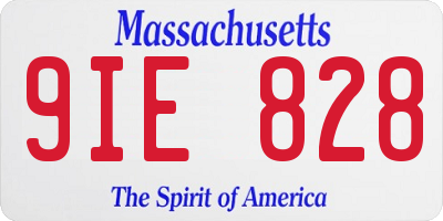 MA license plate 9IE828