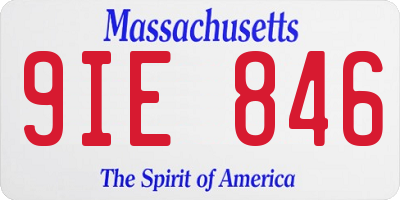 MA license plate 9IE846