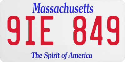 MA license plate 9IE849