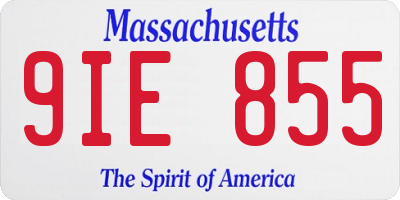 MA license plate 9IE855