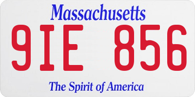 MA license plate 9IE856
