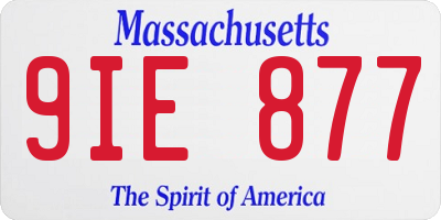 MA license plate 9IE877