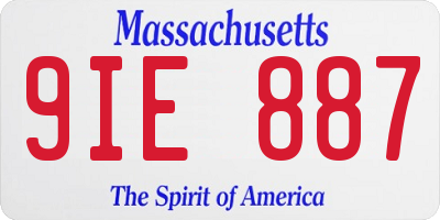 MA license plate 9IE887