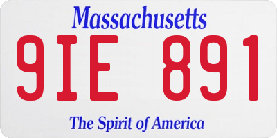 MA license plate 9IE891