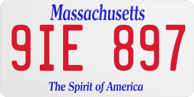 MA license plate 9IE897