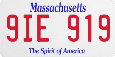 MA license plate 9IE919